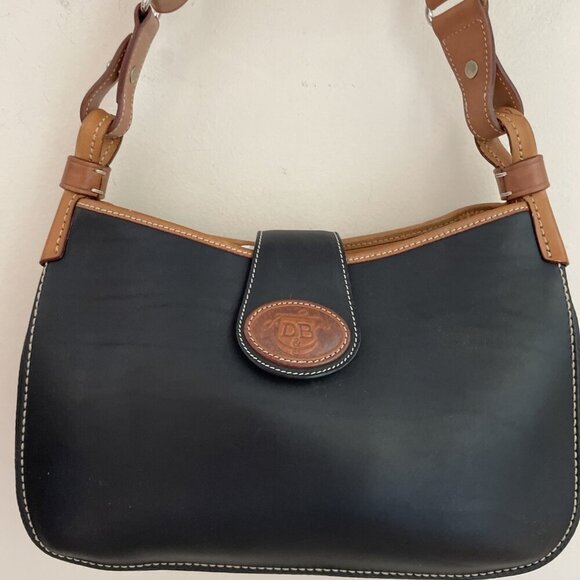 Vintage Dooney & Bourke Shoulder Bag Handbag Purse Black Brown Adjustable EUC - Picture 2 of 14